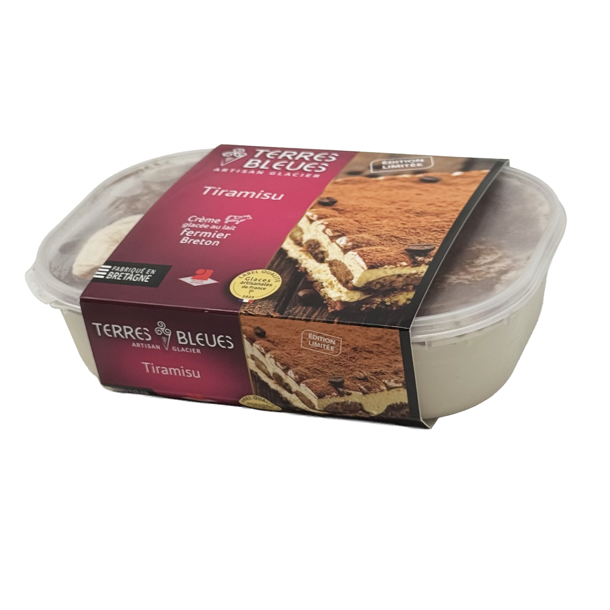 Crème glacée Tiramisu de la marque Terres Bleues